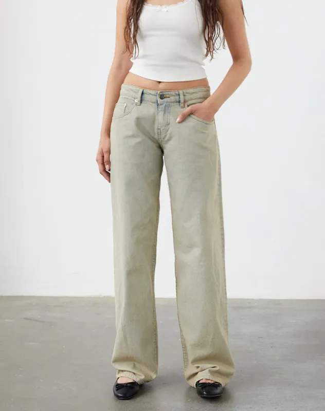 Low Rise Parallel Jeans in Desert Sand Wash sold by Motel Rocks
