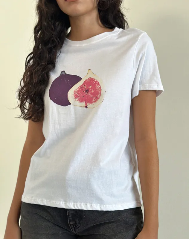 Saki Tee in White Fig sold by Motel Rocks