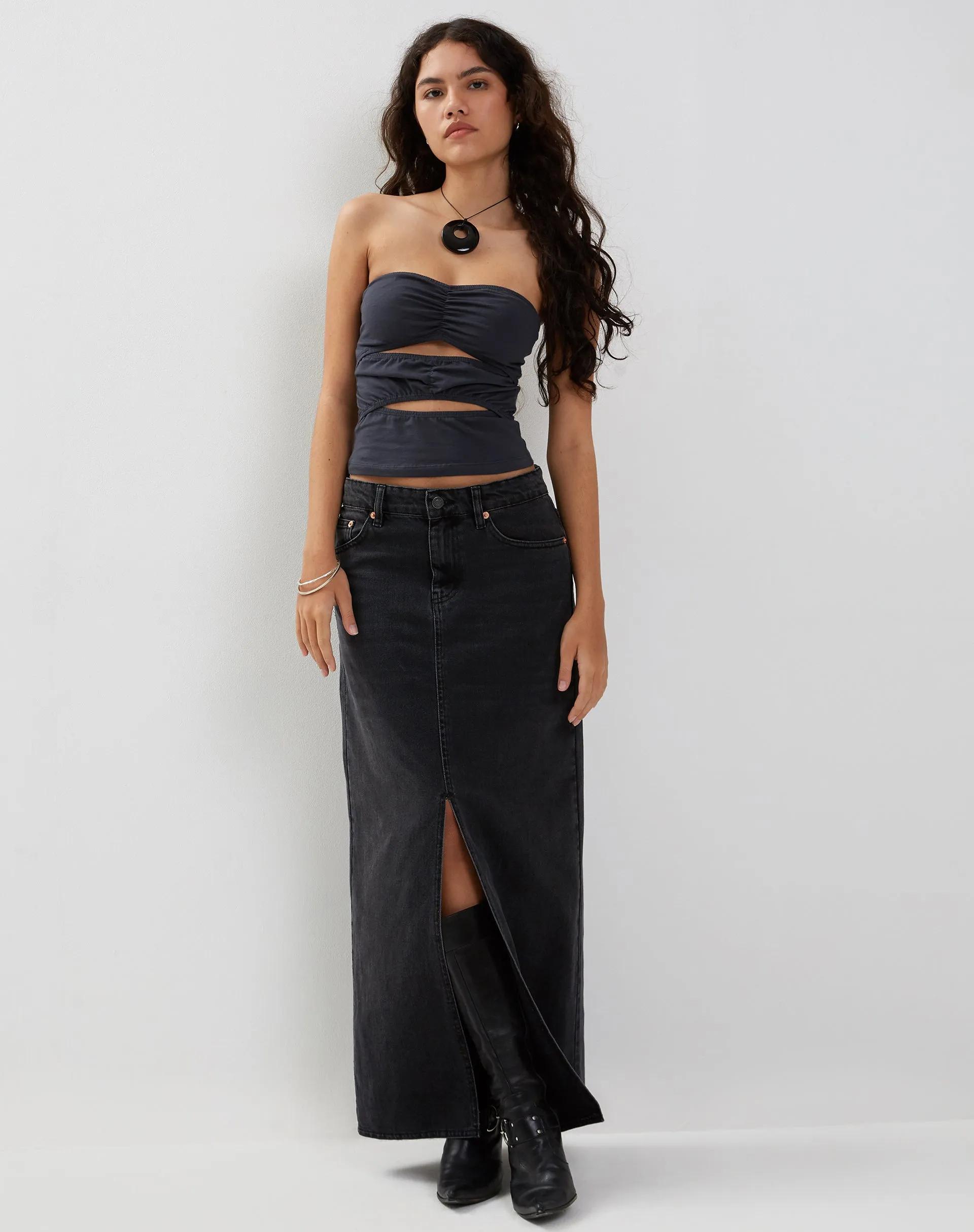 Dayu Bandeau Crop Top in Ocean Storm sold by Motel Rocks product image thumbnail 5
