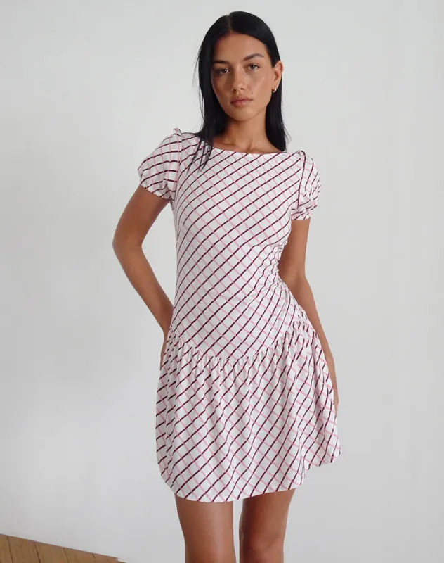 Jemima Mini Dress in Geometric Tile sold by Motel Rocks