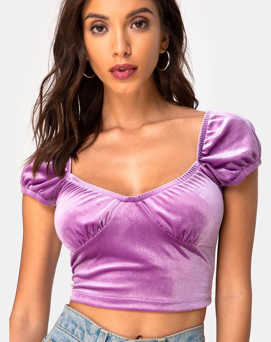 Glaty Top in Velvet Lilac sold by Motel Rocks product image thumbnail 2