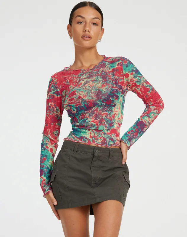 Narita Long Sleeve Top in Festival Print made by Motel Rocks