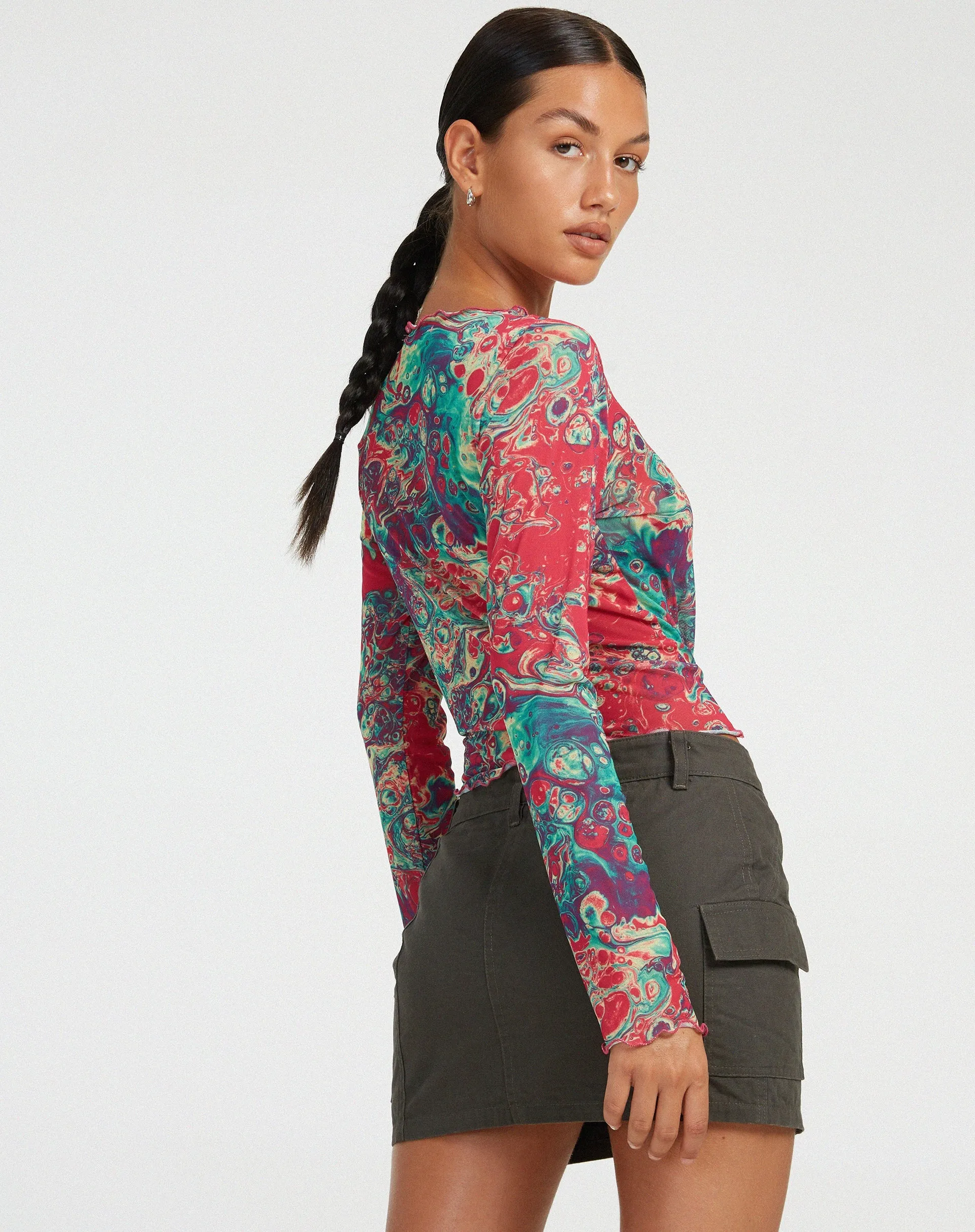 Narita Long Sleeve Top in Festival Print sold by Motel Rocks product image thumbnail 2