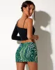 Ima Mini Skirt in 70's Ripple Green sold by Motel Rocks