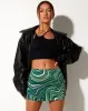 Ima Mini Skirt in 70's Ripple Green sold by Motel Rocks