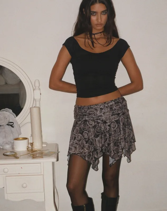 Charya Off The Shoulder Top in Black sold by Motel Rocks