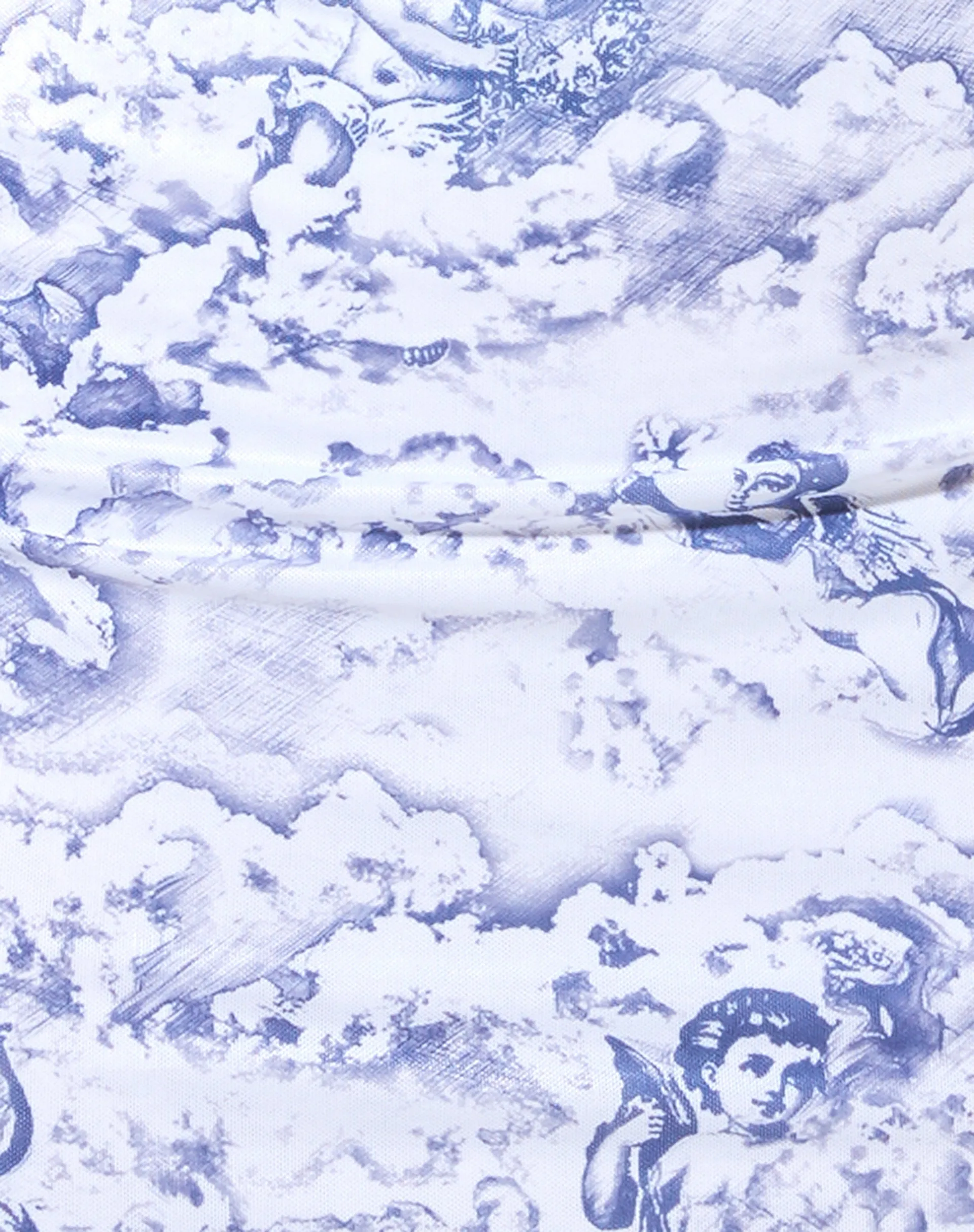 Kinnie Mini Skirt in 20's Cherub White and Blue sold by Motel Rocks product image thumbnail 5