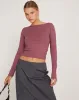 Amabon Long Sleeve Top in Mauve sold by Motel Rocks