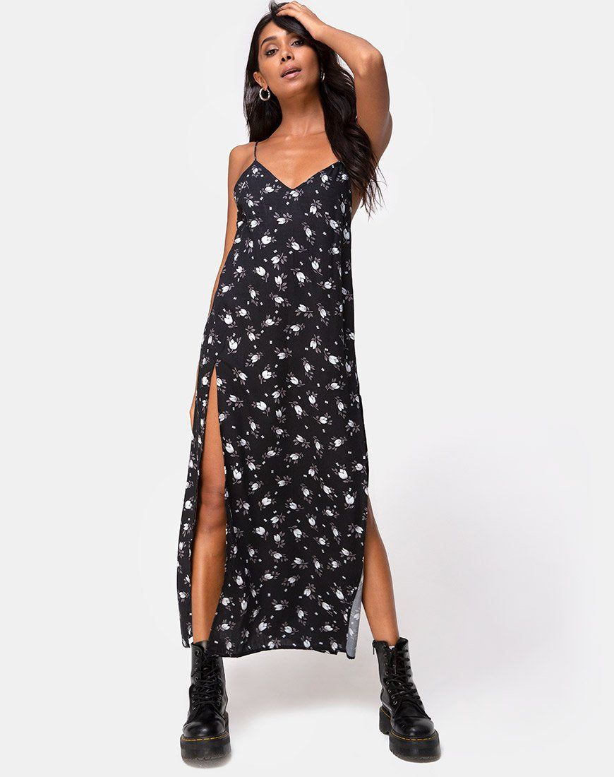 Hime Maxi Dress in Dark Tulip sold by Motel Rocks product image thumbnail 3