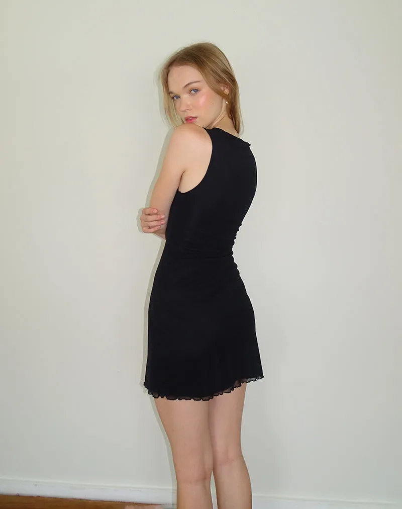 Masita Asymmetric Mini Dress in Black sold by Motel Rocks product image thumbnail 4