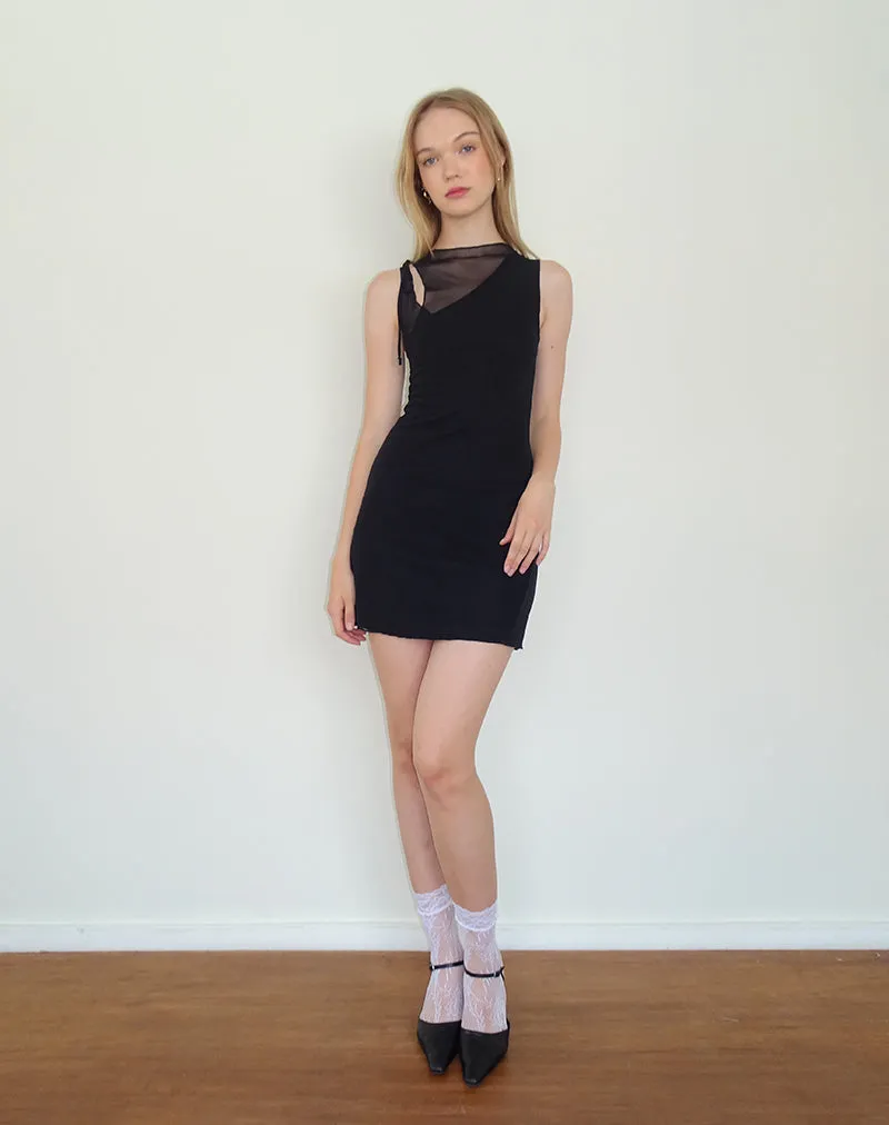 Masita Asymmetric Mini Dress in Black sold by Motel Rocks product image thumbnail 3