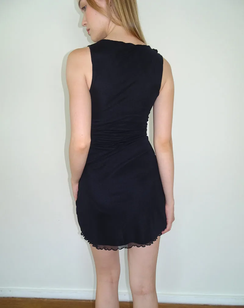 Masita Asymmetric Mini Dress in Black sold by Motel Rocks product image thumbnail 5