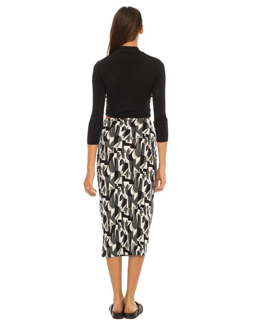 Motel Bobby Midi Skirt in Geo Pop Black and White sold by Motel Rocks product image thumbnail 3
