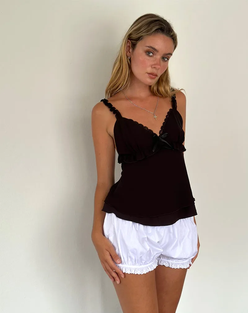 Melinda Frill Edge Cami Top in Black sold by Motel Rocks product image thumbnail 3