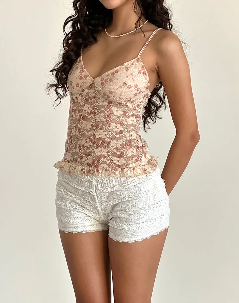 Rumaysa Cami Top in Chic Petal Pink Lace sold by Motel Rocks product image thumbnail 2