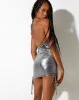 Nowa Mini Dress in Silver Metallic sold by Motel Rocks