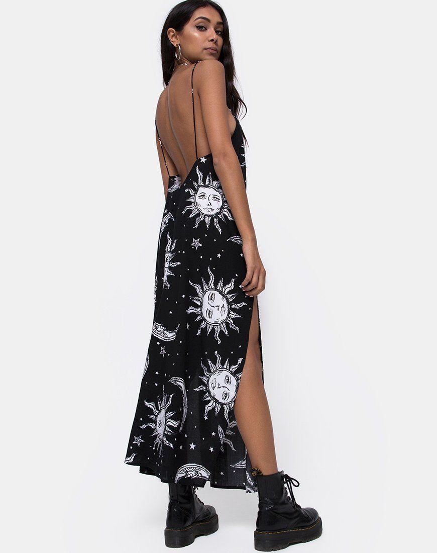 Hime Maxi Dress in Oversize Sun Moon and Stars sold by Motel Rocks product image thumbnail 2