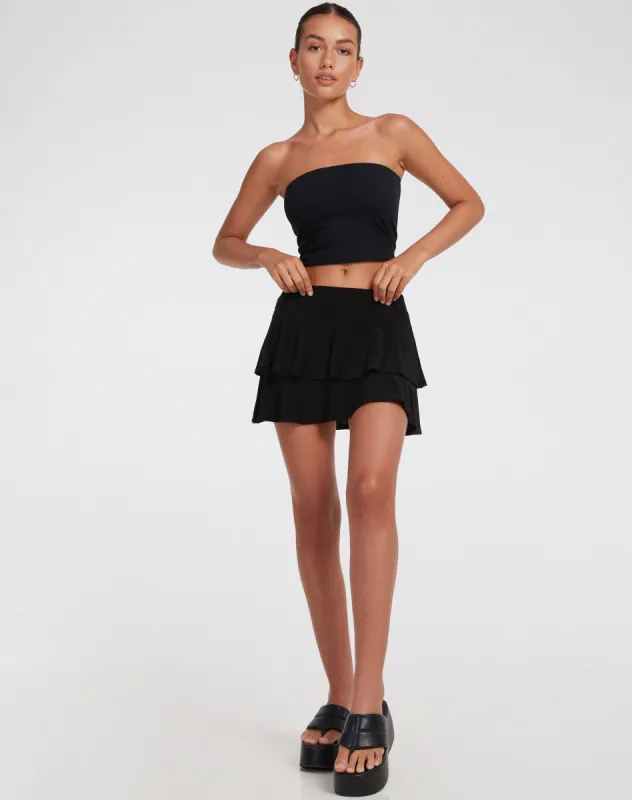 Penka Mini Skirt in Slinky Black made by Motel Rocks