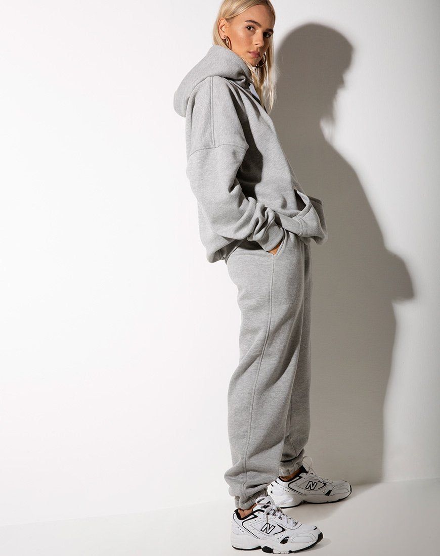 Oversize Hoody in Greymarl Motel Barcode Embro sold by Motel Rocks product image thumbnail 4