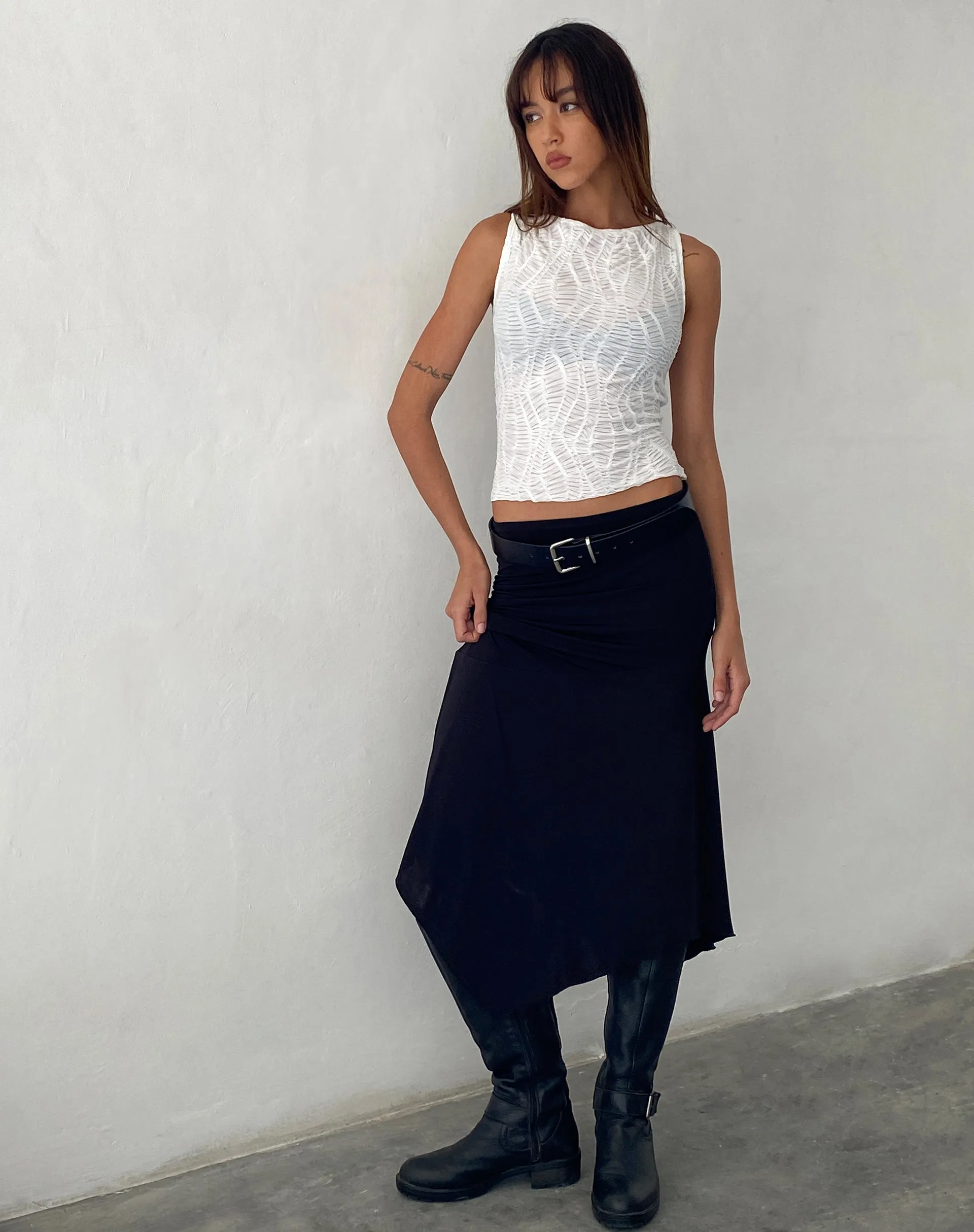 Cerise Tank Top in Ripple White sold by Motel Rocks product image thumbnail 3