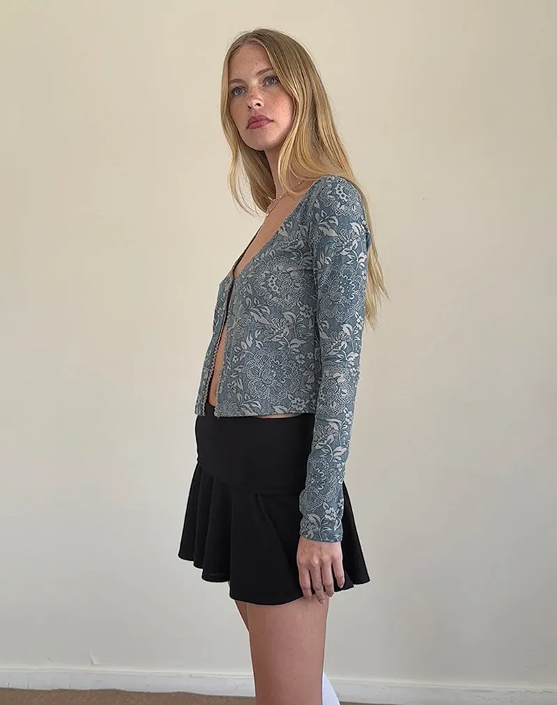 Libby Cardi in Blue Ornate Print Lycra sold by Motel Rocks product image thumbnail 4