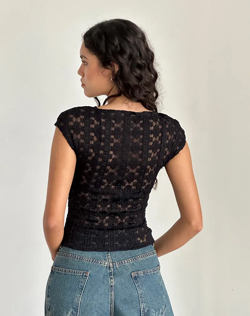 Nova Top in Regal Lace Black sold by Motel Rocks product image thumbnail 4