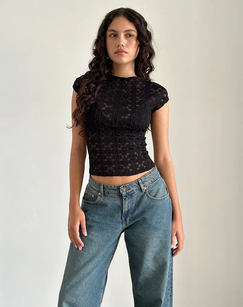 Nova Top in Regal Lace Black sold by Motel Rocks product image thumbnail 3