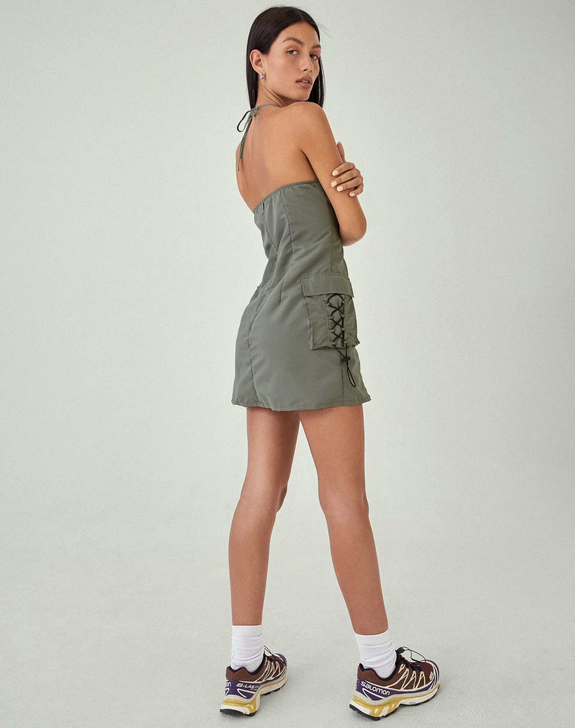 MOTEL X JACQUIE Schmidt Mini Dress in Grey sold by Motel Rocks product image thumbnail 5