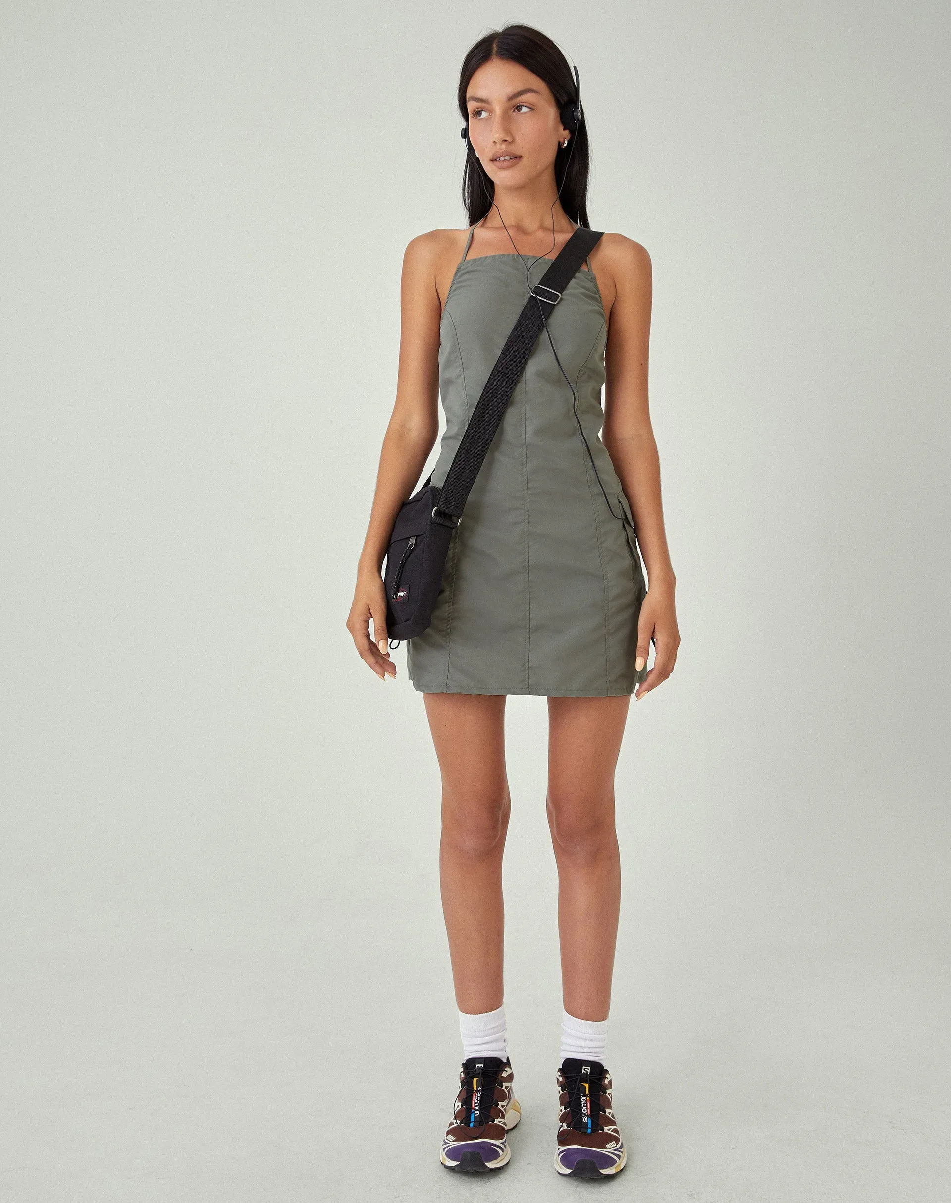 MOTEL X JACQUIE Schmidt Mini Dress in Grey sold by Motel Rocks product image thumbnail 4