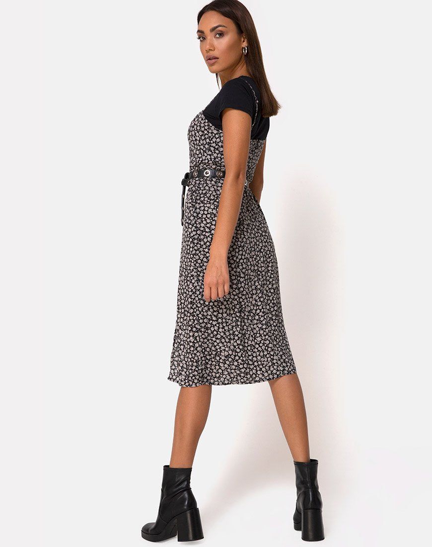 Kaoya Midi Dress in Ditsy Rose Black sold by Motel Rocks product image thumbnail 4