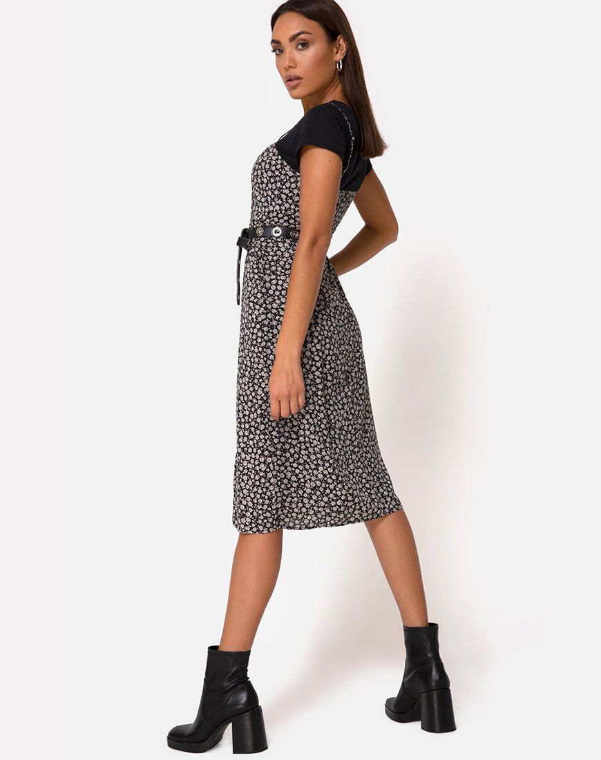 Kaoya Midi Dress in Ditsy Rose Black sold by Motel Rocks product image thumbnail 2