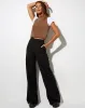 Ivo Flare Trouser in Pinstripe Black sold by Motel Rocks