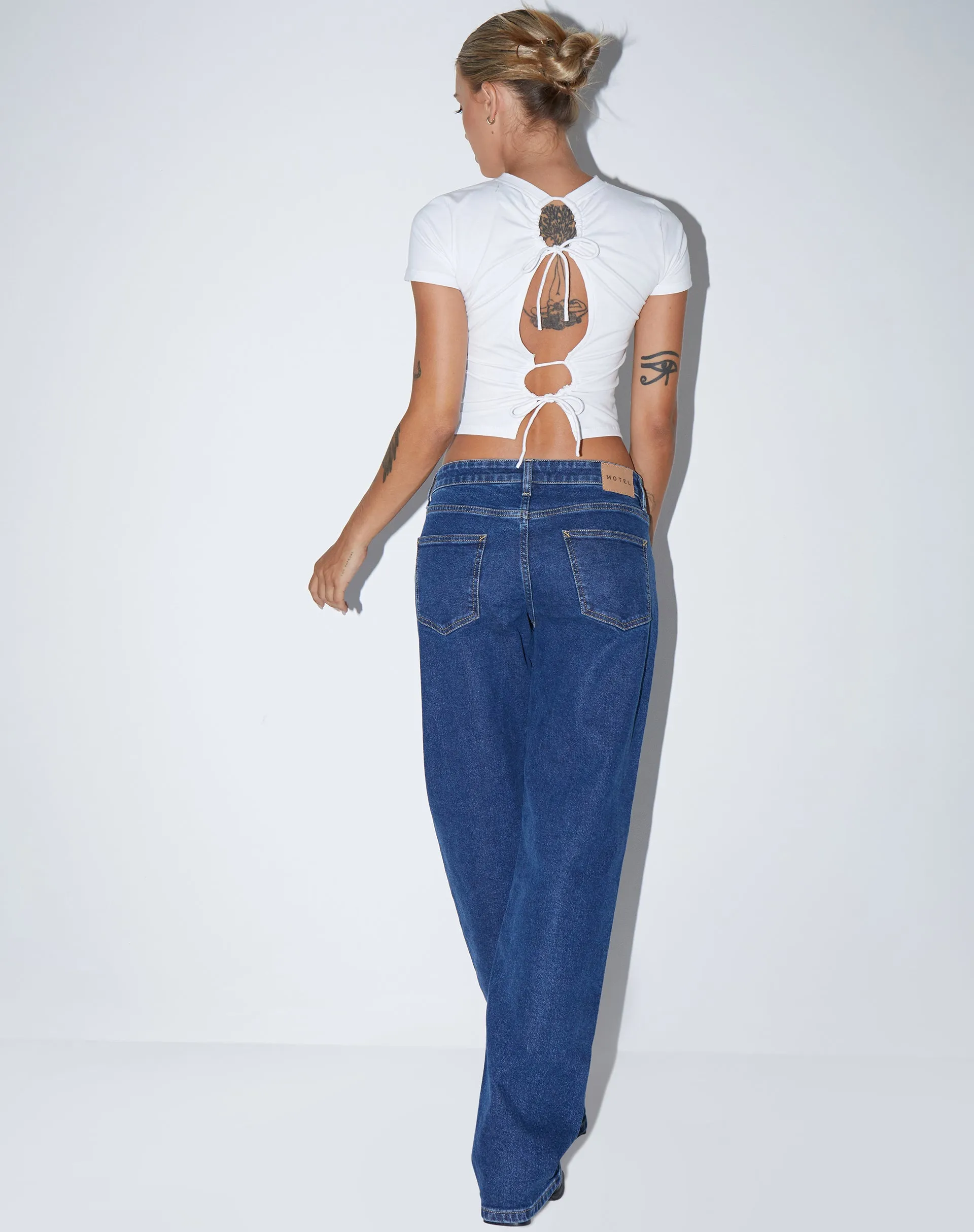 Surtie Crop Top in Lycra White sold by Motel Rocks product image thumbnail 5