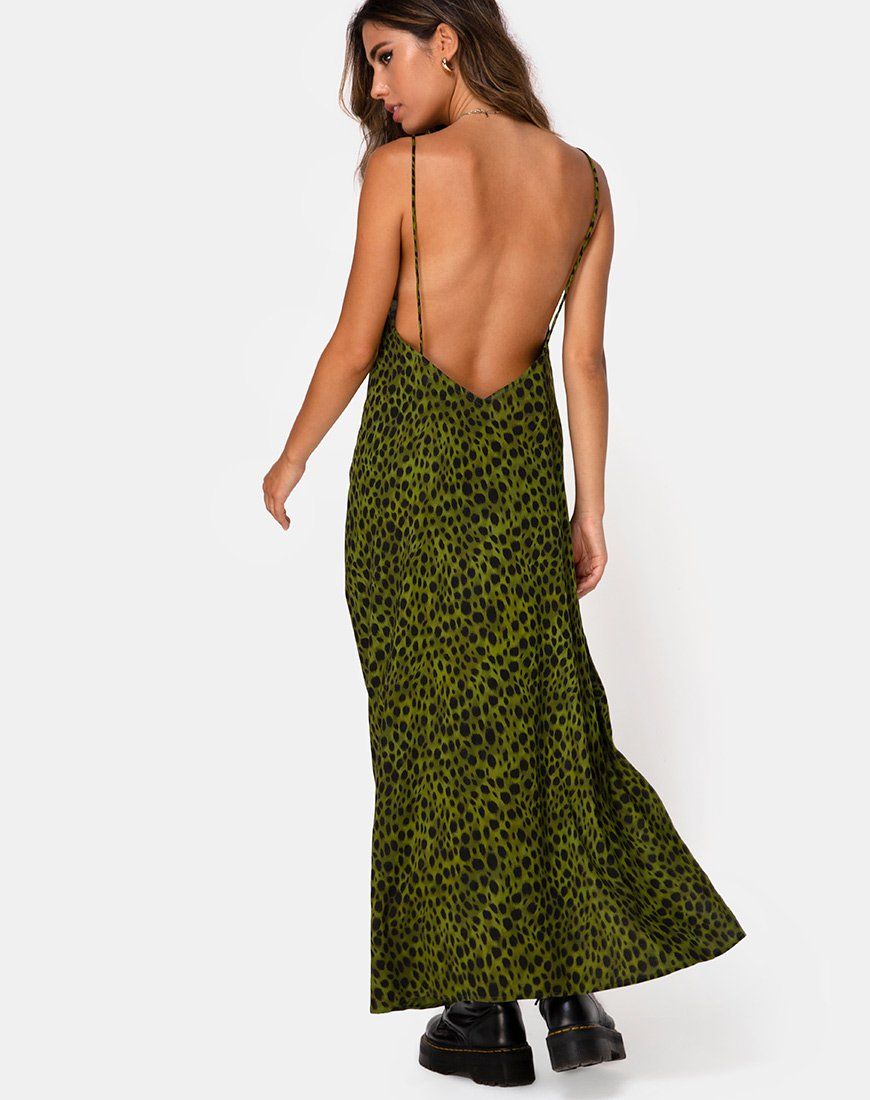 Hime Maxi Dress in Cheetah Khaki sold by Motel Rocks product image thumbnail 4