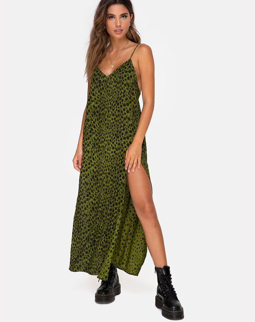 Hime Maxi Dress in Cheetah Khaki sold by Motel Rocks product image thumbnail 3