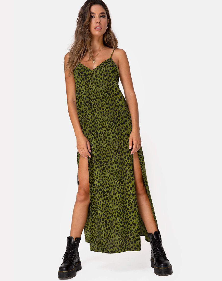 Hime Maxi Dress in Cheetah Khaki sold by Motel Rocks product image thumbnail 5
