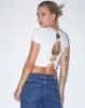Surtie Crop Top in Lycra White sold by Motel Rocks