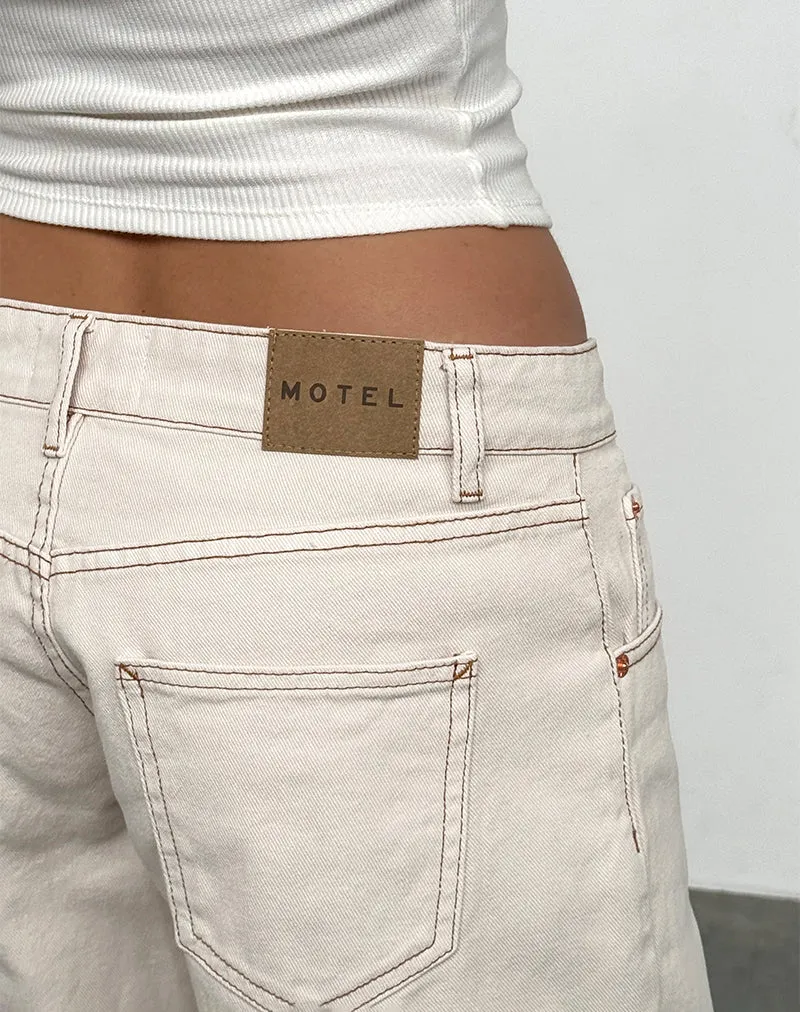 Low Rise Parallel Jeans in Off White sold by Motel Rocks product image thumbnail 3