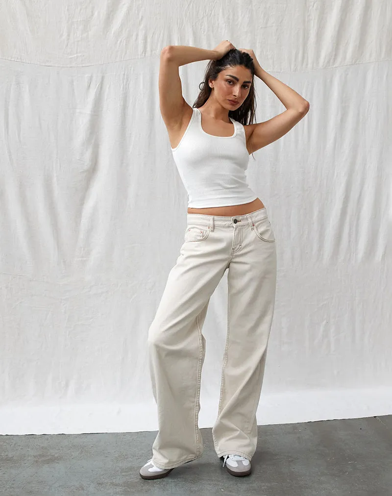 Low Rise Parallel Jeans in Off White sold by Motel Rocks product image thumbnail 2