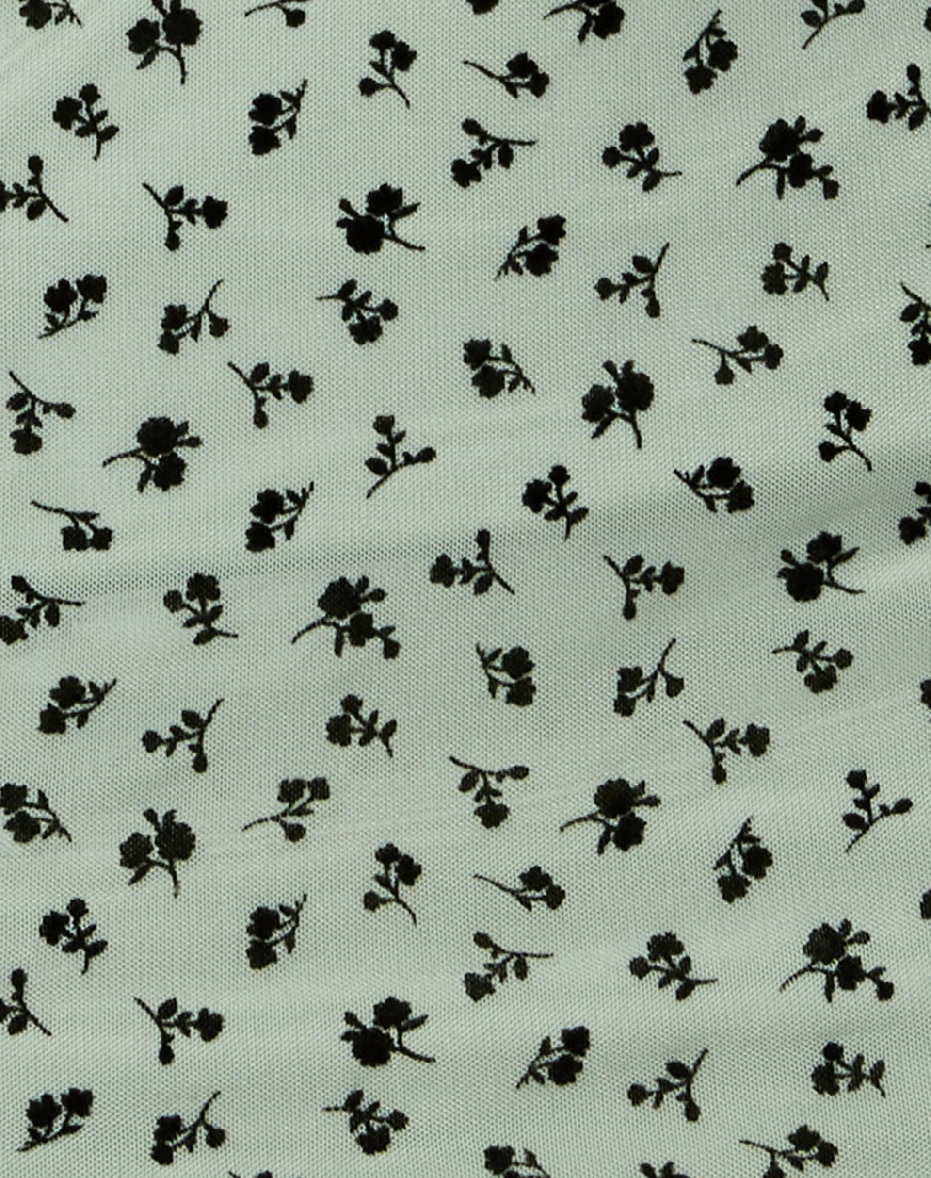 Kinnie Mini Skirt in Sage Flower Buds Black Flock sold by Motel Rocks product image thumbnail 5