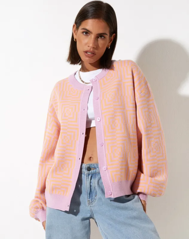 Ammura Cardi in Optiz Maze Orange made by Motel Rocks