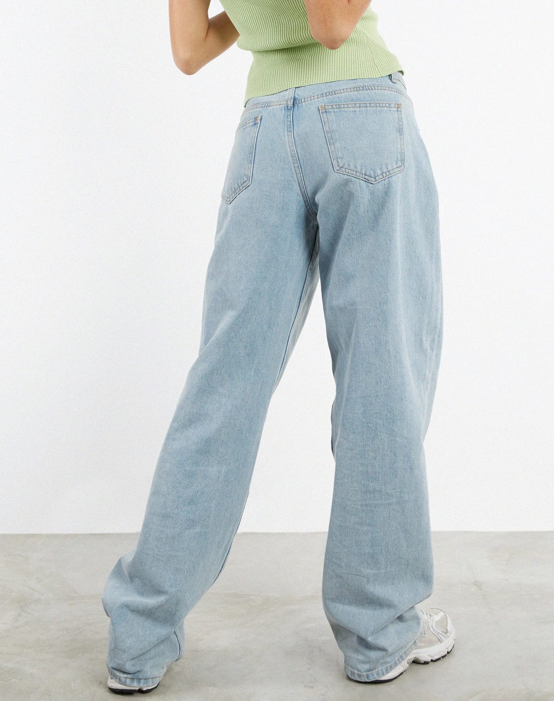 Low Rise Parallel Jeans in Extra Light Wash Blue sold by Motel Rocks product image thumbnail 5