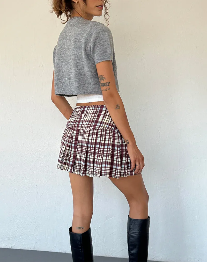 Casini Pleated Mini Skirt in Multi Check Brown sold by Motel Rocks product image thumbnail 5
