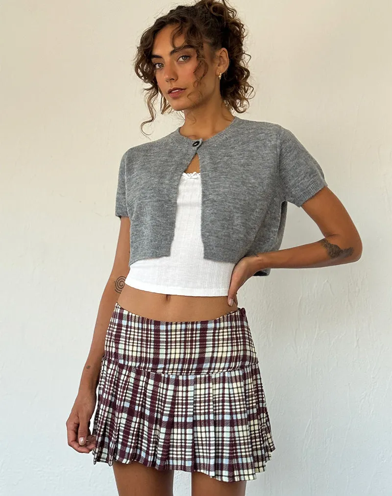 Casini Pleated Mini Skirt in Multi Check Brown sold by Motel Rocks product image thumbnail 4