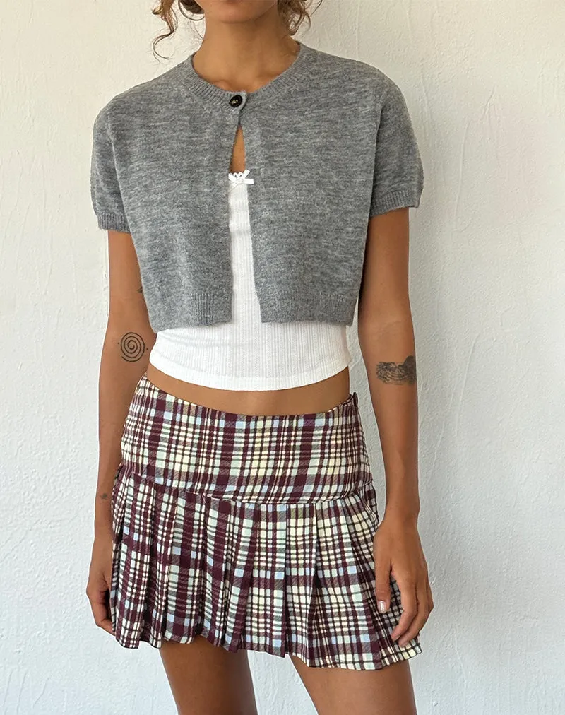 Casini Pleated Mini Skirt in Multi Check Brown sold by Motel Rocks product image thumbnail 3