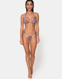 Mone Bikini Top in Gunmetal Glitter sold by Motel Rocks
