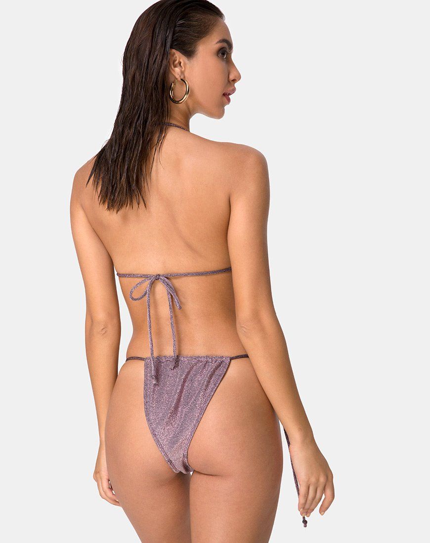 Mone Bikini Top in Gunmetal Glitter sold by Motel Rocks product image thumbnail 2
