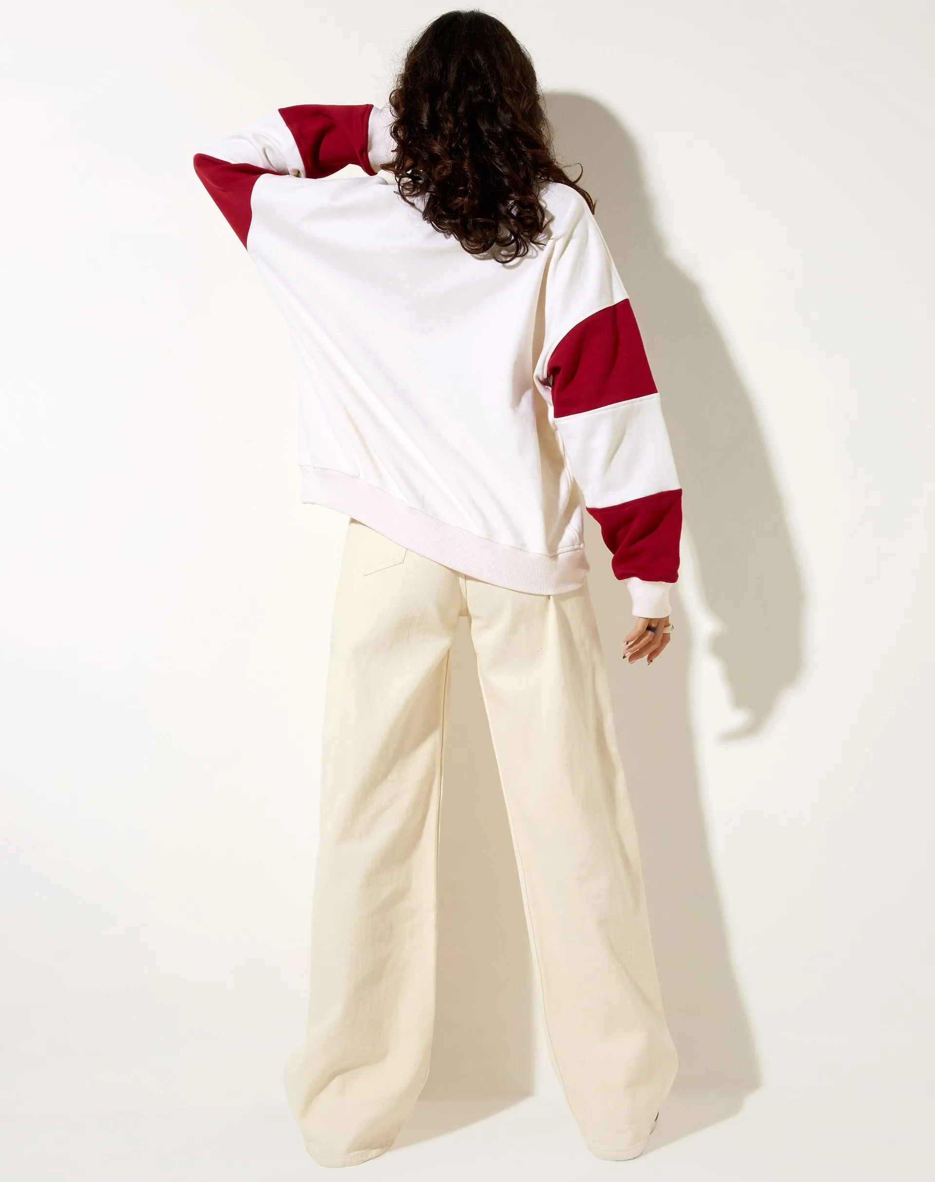 Tetty Sweatshirt in Ivory Red Adrenaline Girls World Team sold by Motel Rocks product image thumbnail 4