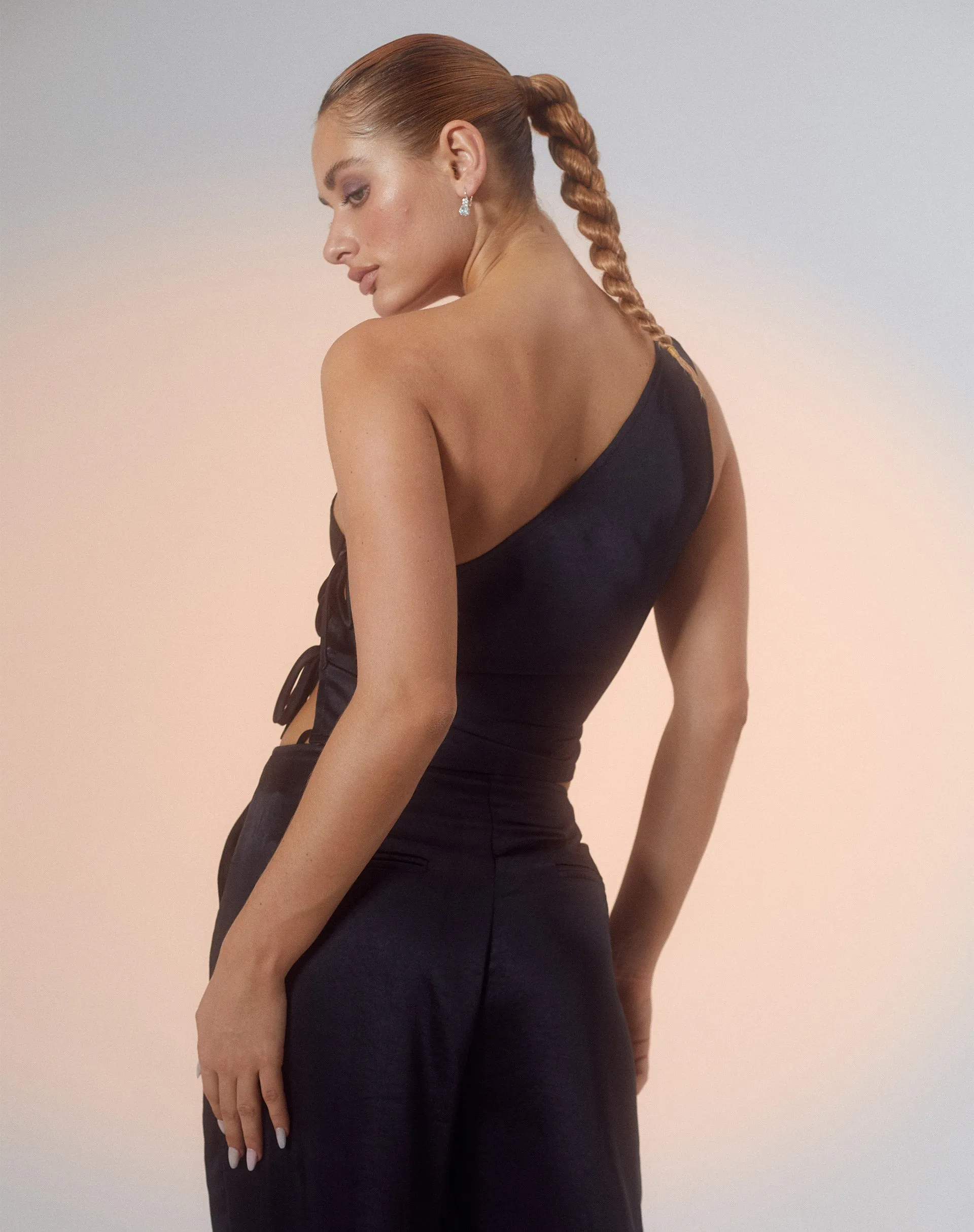 Floella Asymmetrical Top in Black sold by Motel Rocks product image thumbnail 3