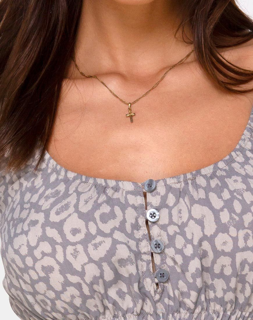 Lanfy Top in Leopard Daze Grey sold by Motel Rocks product image thumbnail 5